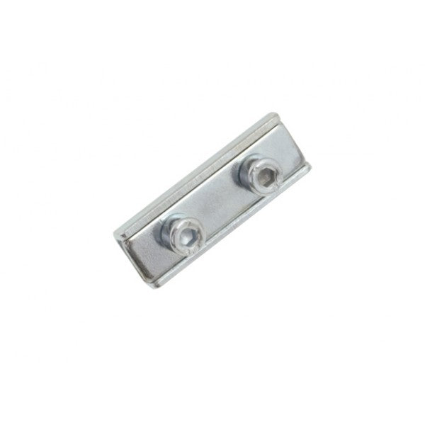 "PLATE TYPE" CLAMP DOUBLE SCREWS OTK Original kart part, used for clamping cables such as accelerator cables. Works for all size karts.