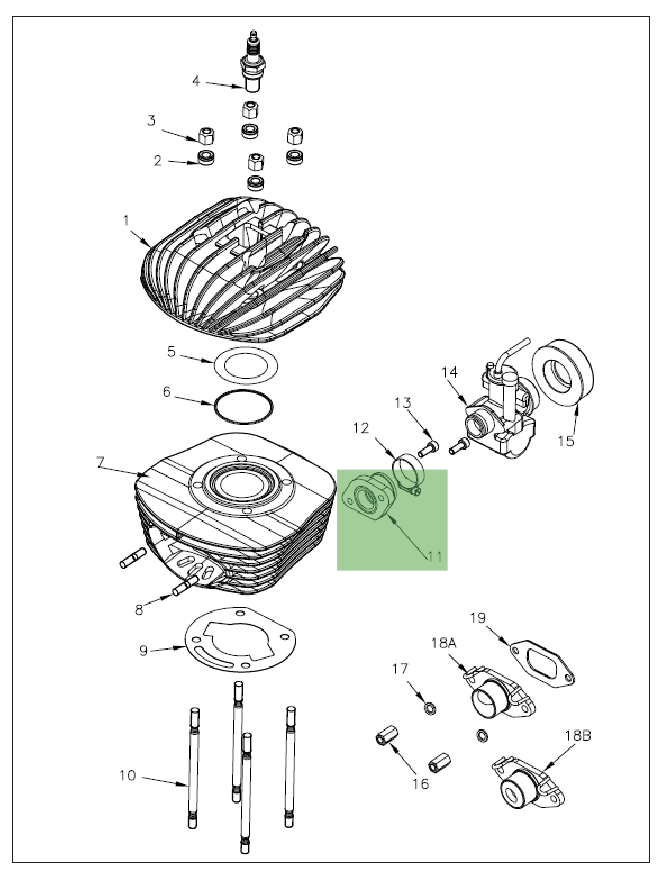 VORTEX MINI ROK INLET MANIFOLD PHBG 18 MM